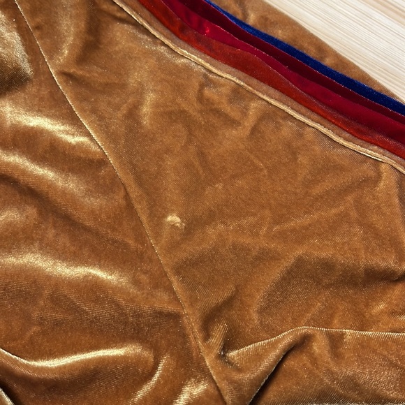 Aviator Nation Gold Velvet Sweatshirt with Red and Blue Stripes - Picture 8 of 9